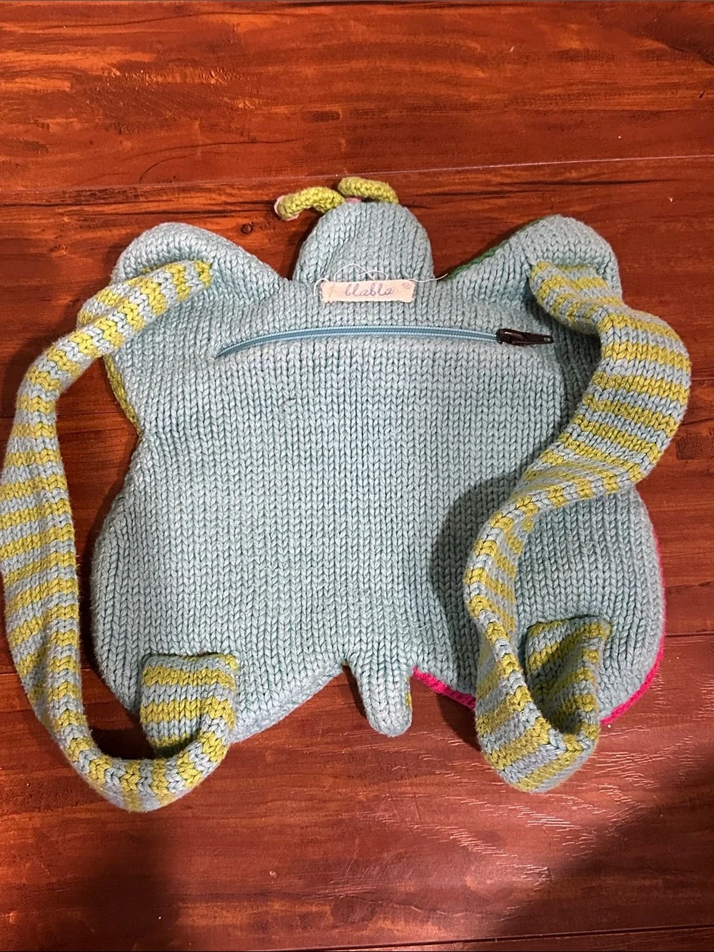 Blabla Kids Butterfly Knit Backpack Bag Purse Hand Knit Rare